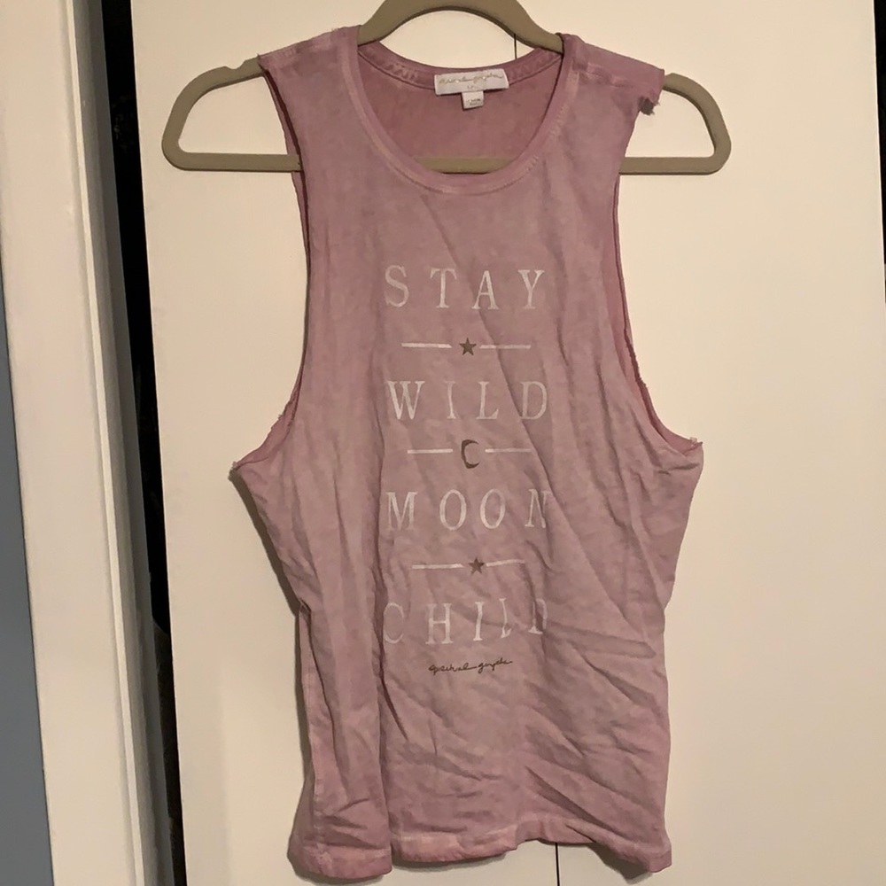 The cutest Spiritual Gangster muscle tee. Most beautiful light pink with stars